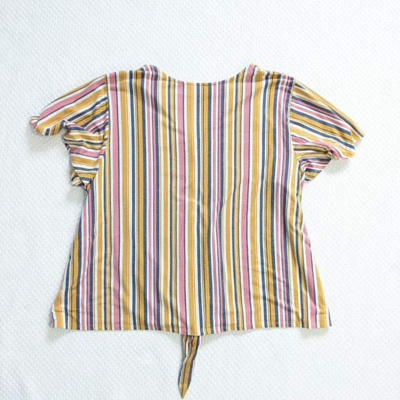 MARINA LUNA Tie Front Faux button down Shirt Sleeve Shirt - Picture 7 of 9